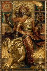 Agni अग्नि | The Twin Flame on the Golden Ram | Digital Print Download