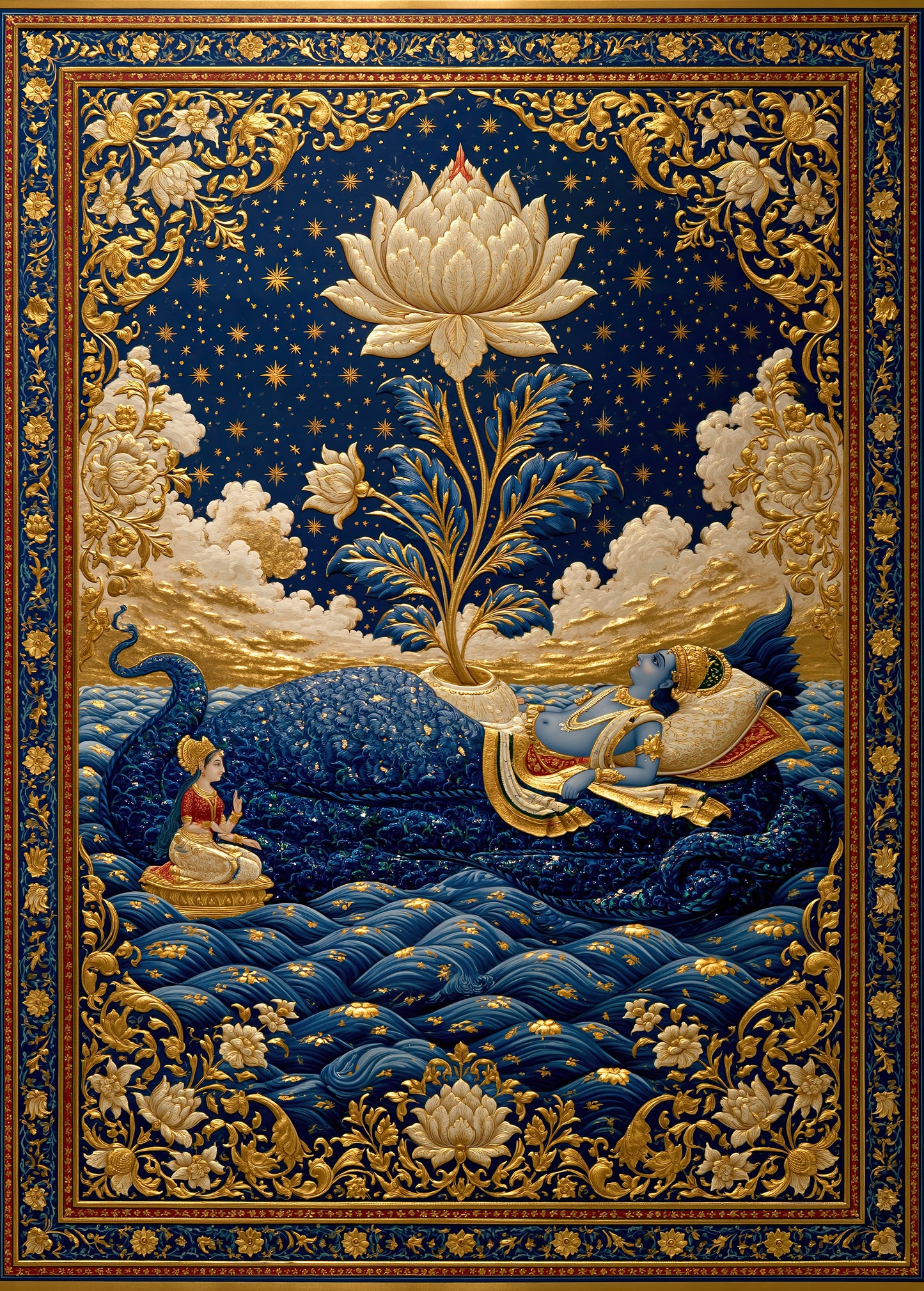 Brahma ब्रह्मा | Padmanabha — The Lotus from Vishnu's Navel IV - DuppyArt devotional digital print