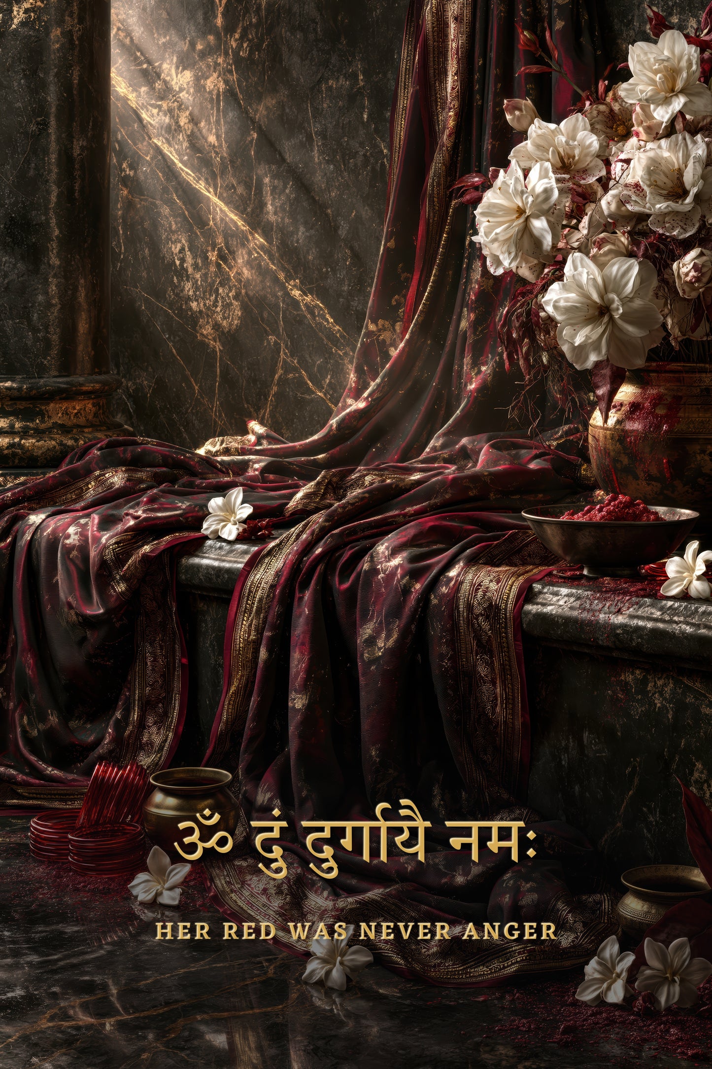 Durga দুর্গা | Her Red Was Never Anger - DuppyArt devotional digital print