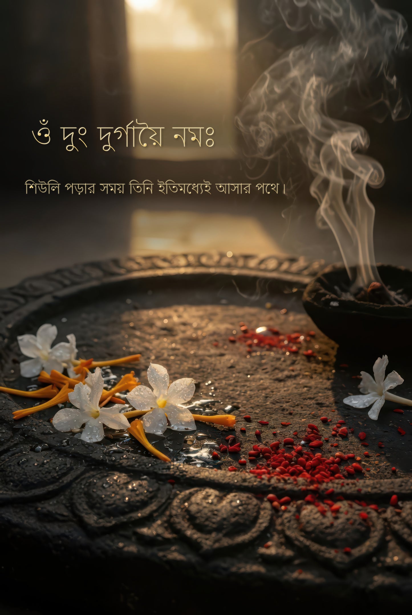 Durga দুর্গা | She Accepts the Fallen — Bangla Edition - DuppyArt devotional digital print