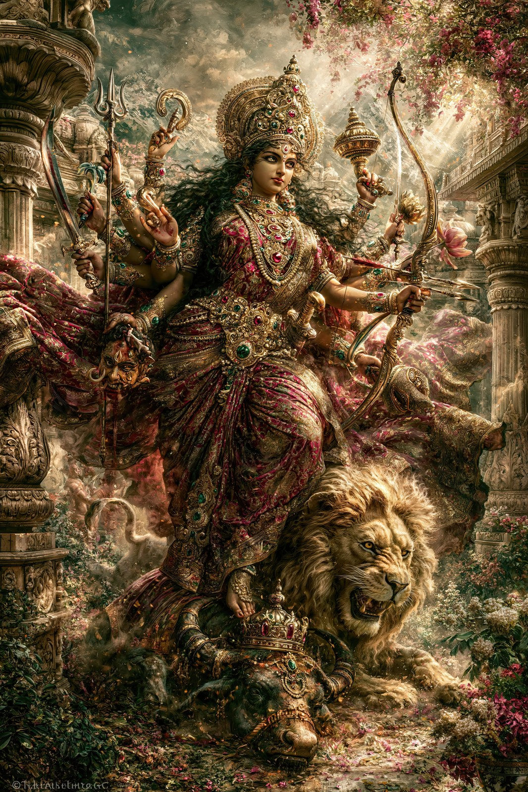 Durga दुर्गा | Mahishasuramardini, Slayer of the Buffalo Demon | Digital Print Download