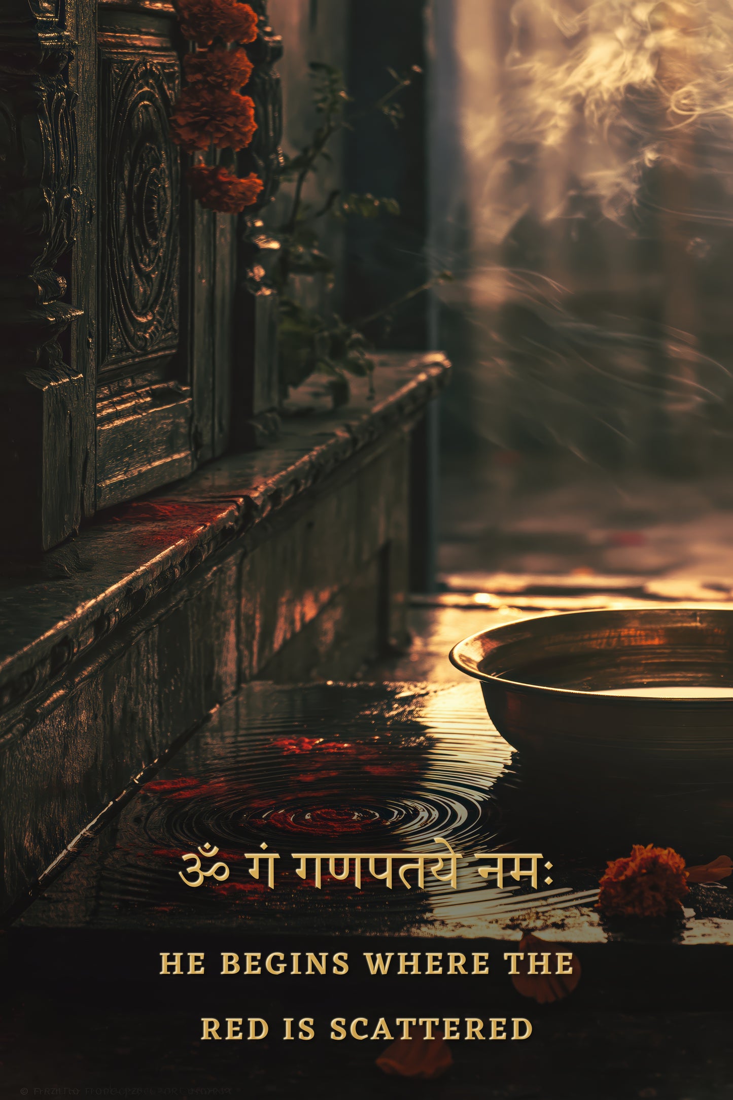 Ganesh गणेश | Where the Red Is Scattered - DuppyArt devotional digital print
