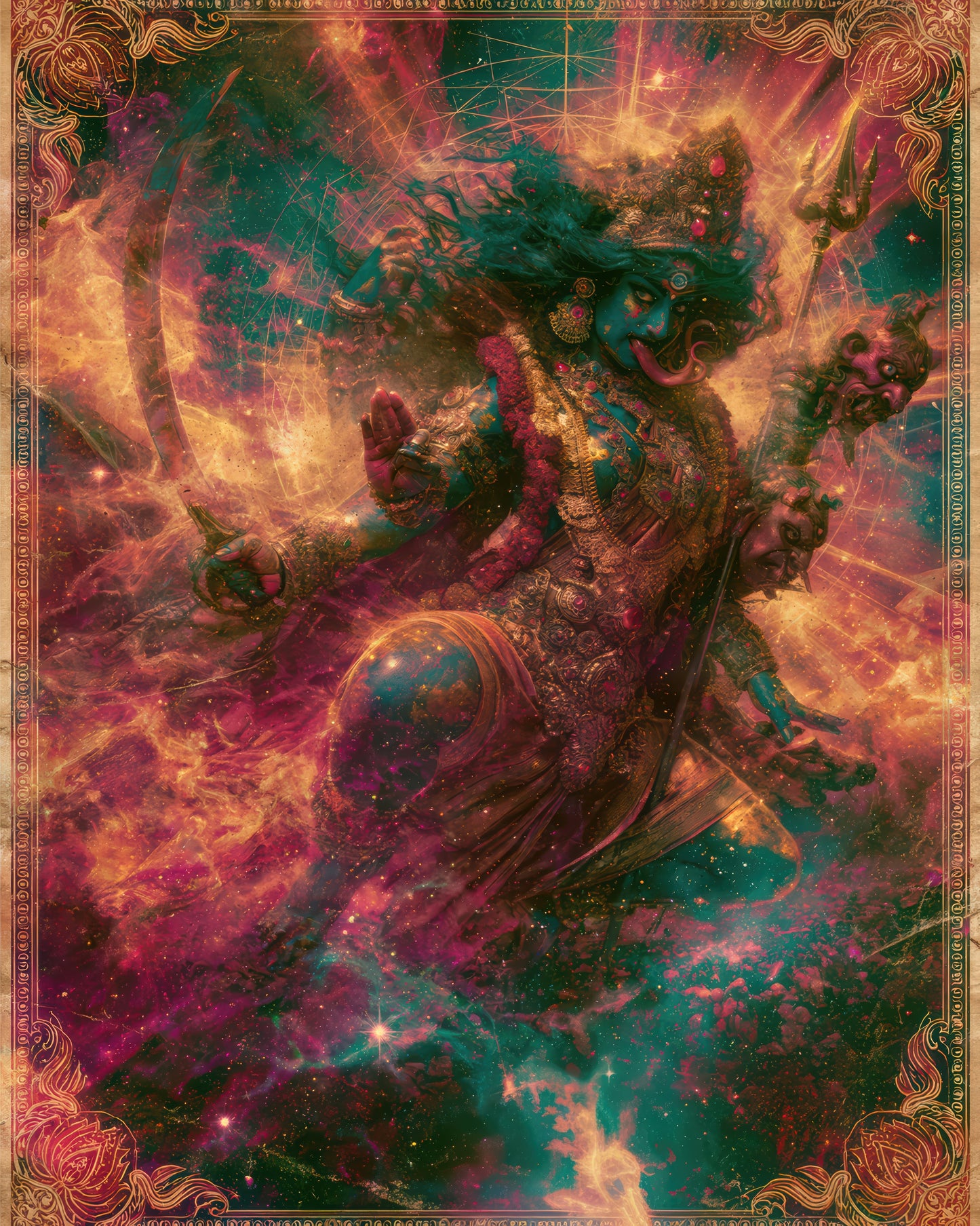 Kali काली | The Mother in the Storm - DuppyArt devotional digital print