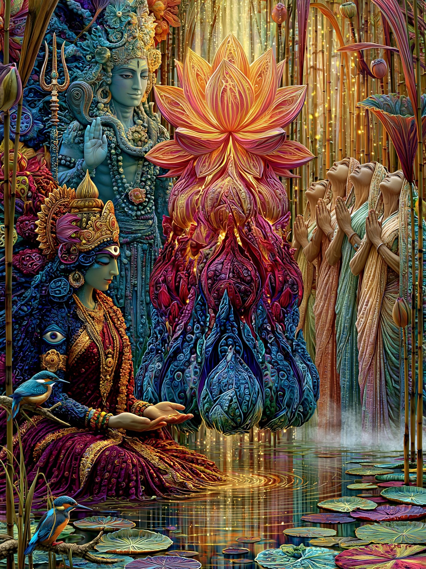 Kartikeya कार्तिकेय | Sparks of the Third Eye — The Divine Birth - DuppyArt devotional digital print