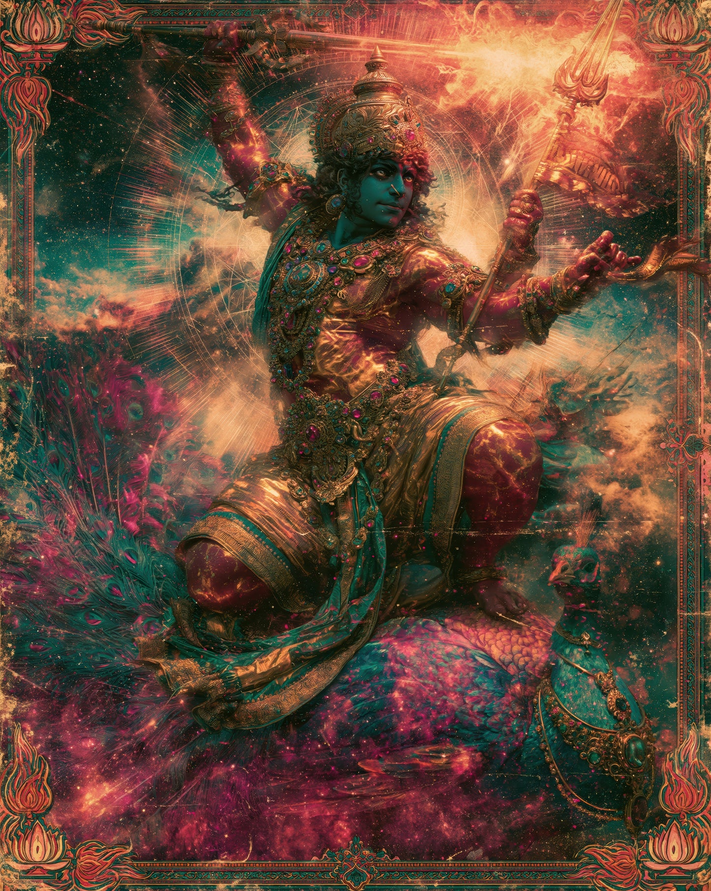 Kartikeya कार्तिकेय | The General Takes the Field - DuppyArt devotional digital print
