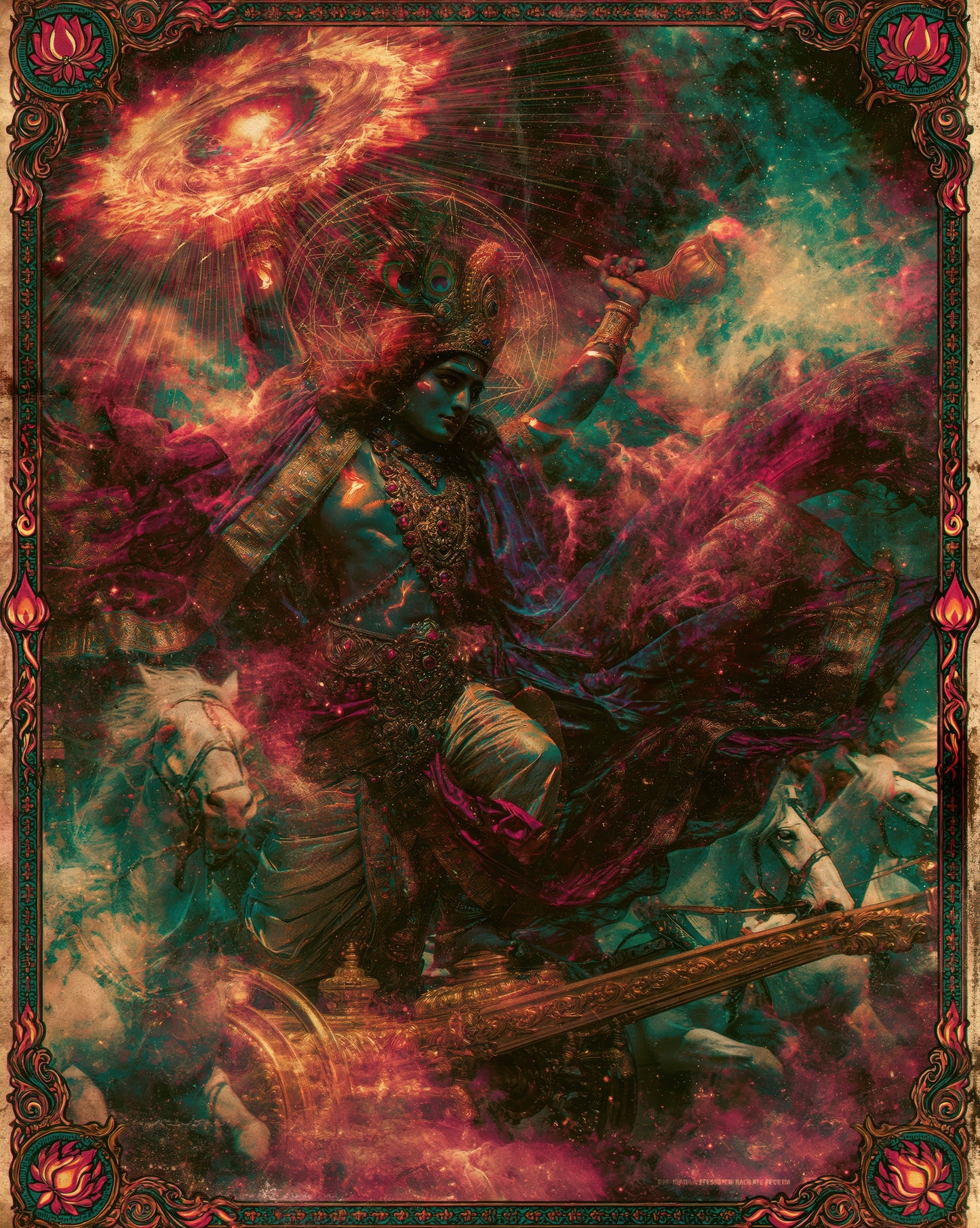 Krishna कृष्ण | The Charioteer's Promise - DuppyArt devotional digital print