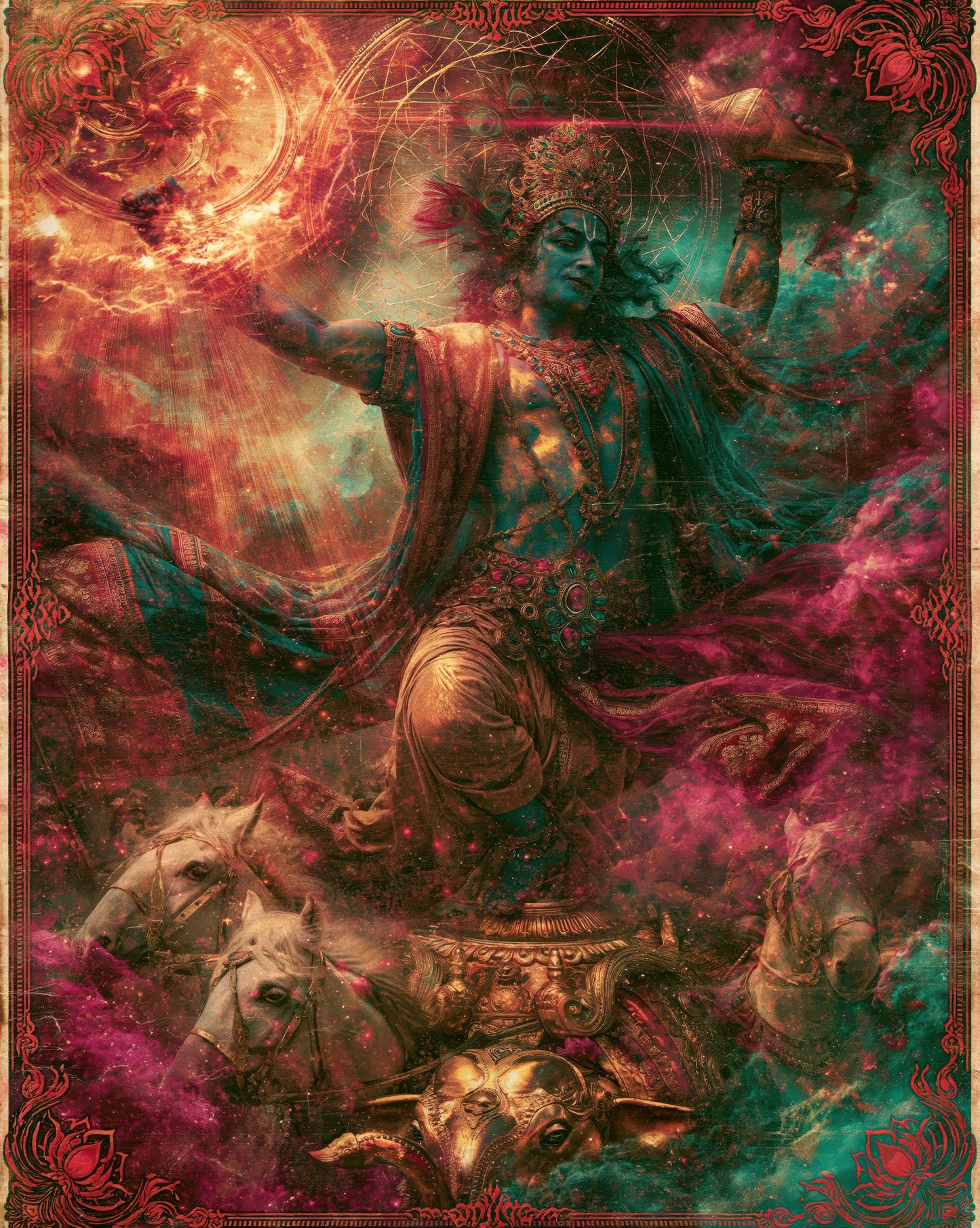 Krishna कृष्ण | Protector of the Field - DuppyArt devotional digital print