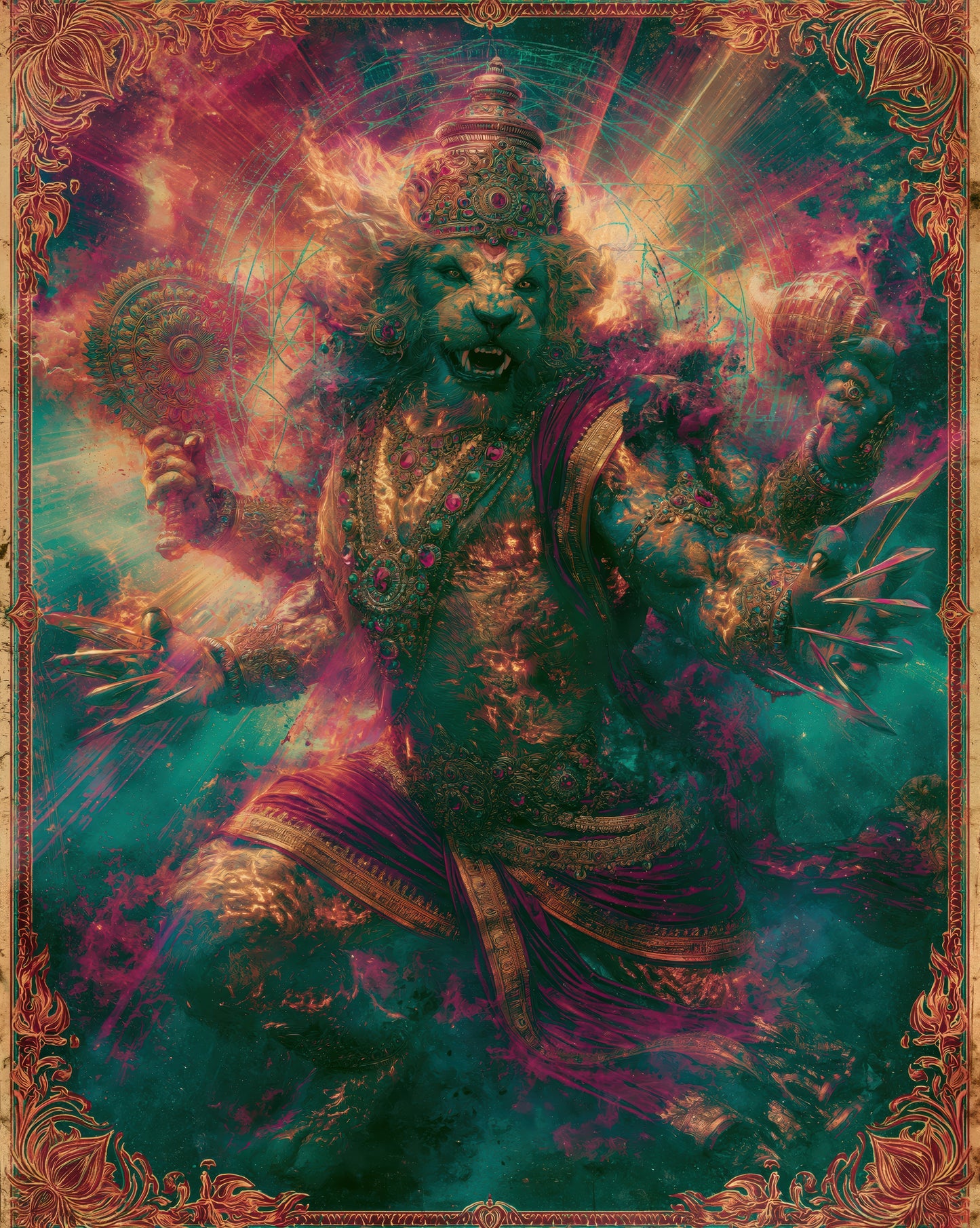 Narasimha नरसिंह | Out of the Pillar - DuppyArt devotional digital print