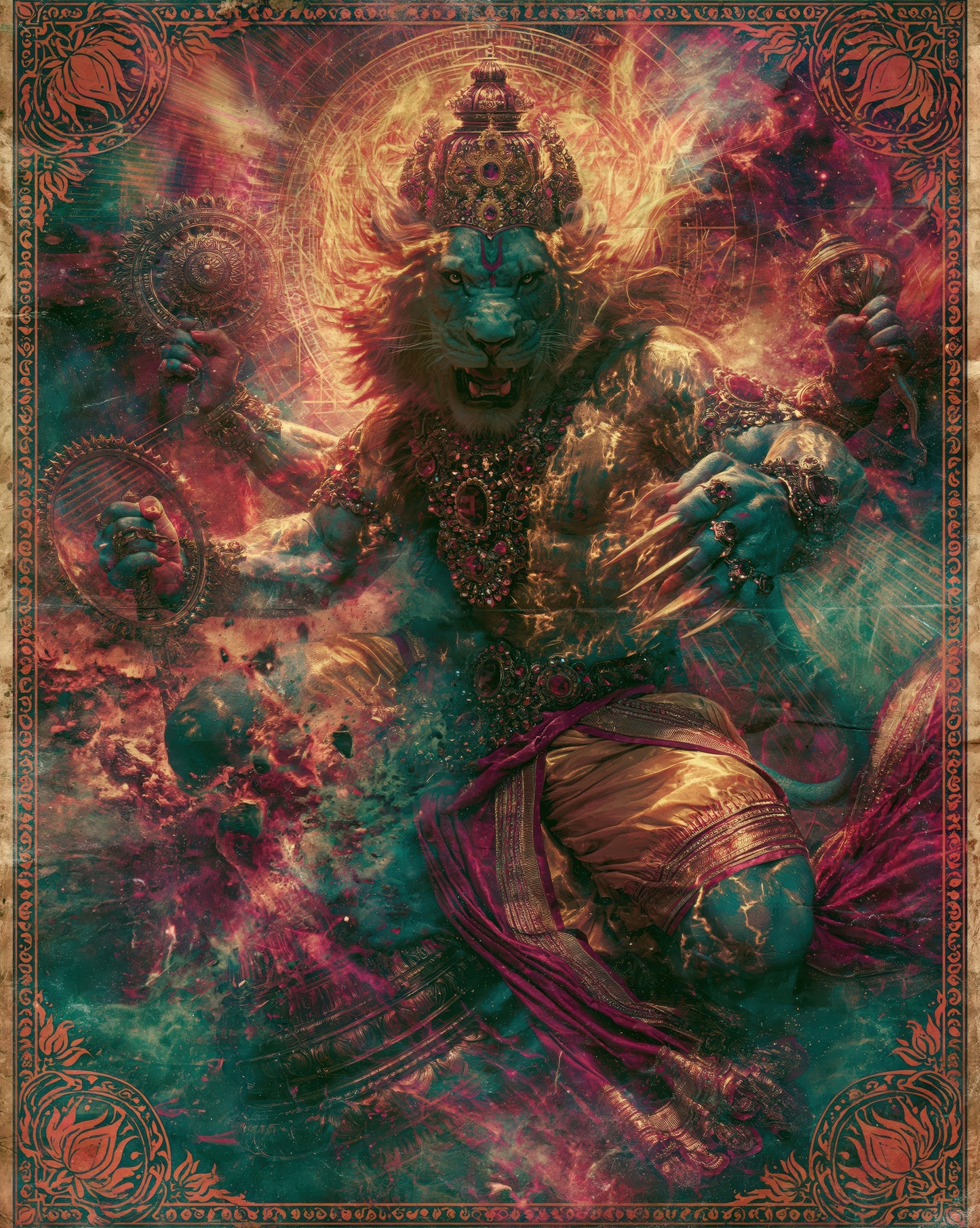 Narasimha नरसिंह | The Fury That Loves - DuppyArt devotional digital print