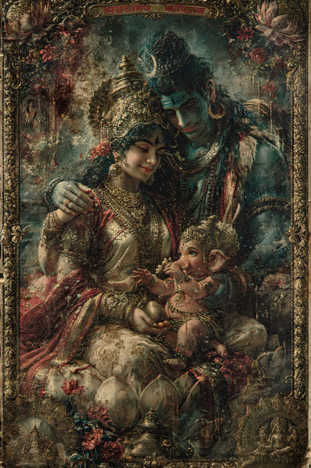 Parvati पार्वती | Shiva's Parivar at the Close of Day | Digital Print Download