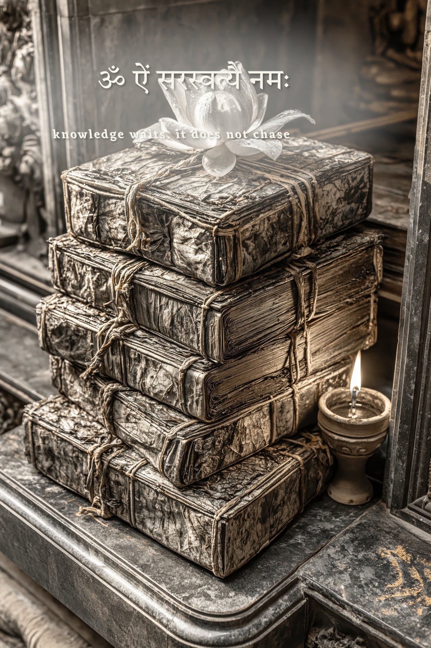 Saraswati सरस्वती | Every Book Is Her Body — Blessing Edition - DuppyArt devotional digital print