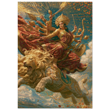 Durga दुर्गा | The Lion Flies Through Marigold Sky | Museum Poster