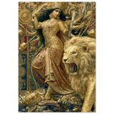 Durga दुर्गा | The Golden Lion's Roar in Tile | Museum Poster