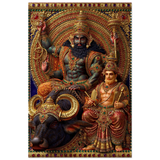 Yama यम | The Southern Court in Gold and Jewels | Aluminium Print