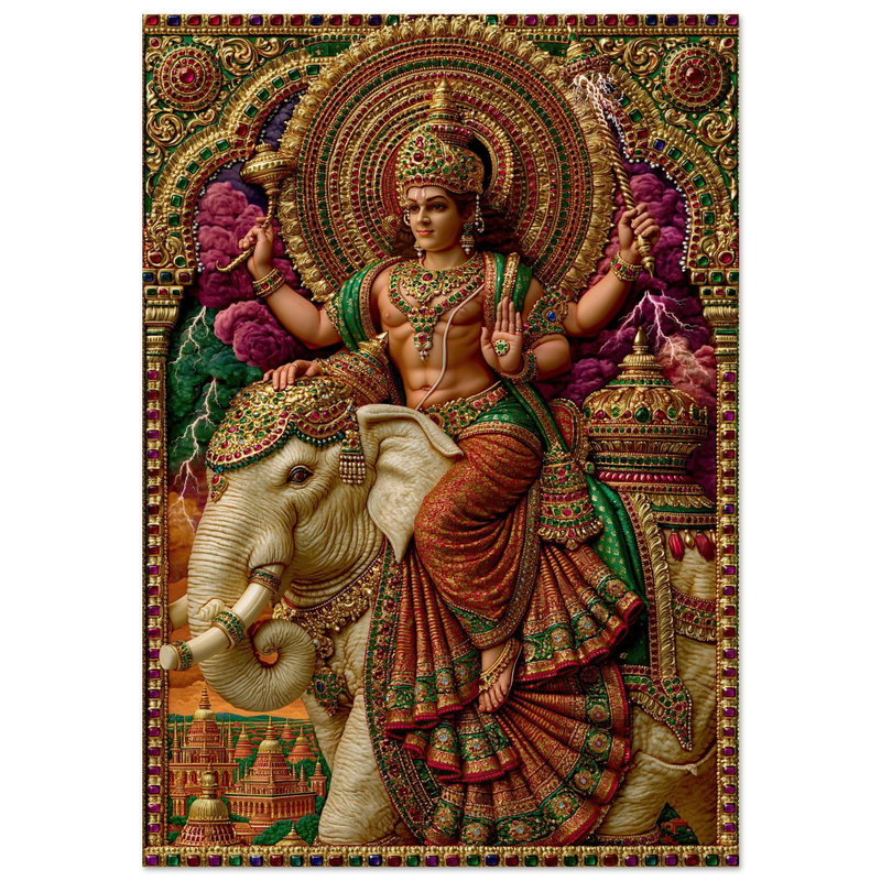 Indra — Enthroned on Airavata
