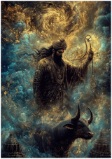 Yama यम | The Buffalo Rider — Pasha of the Storm | Museum Poster