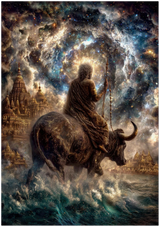 Yama यम | The Buffalo Rider — Lord of the South | Museum Poster