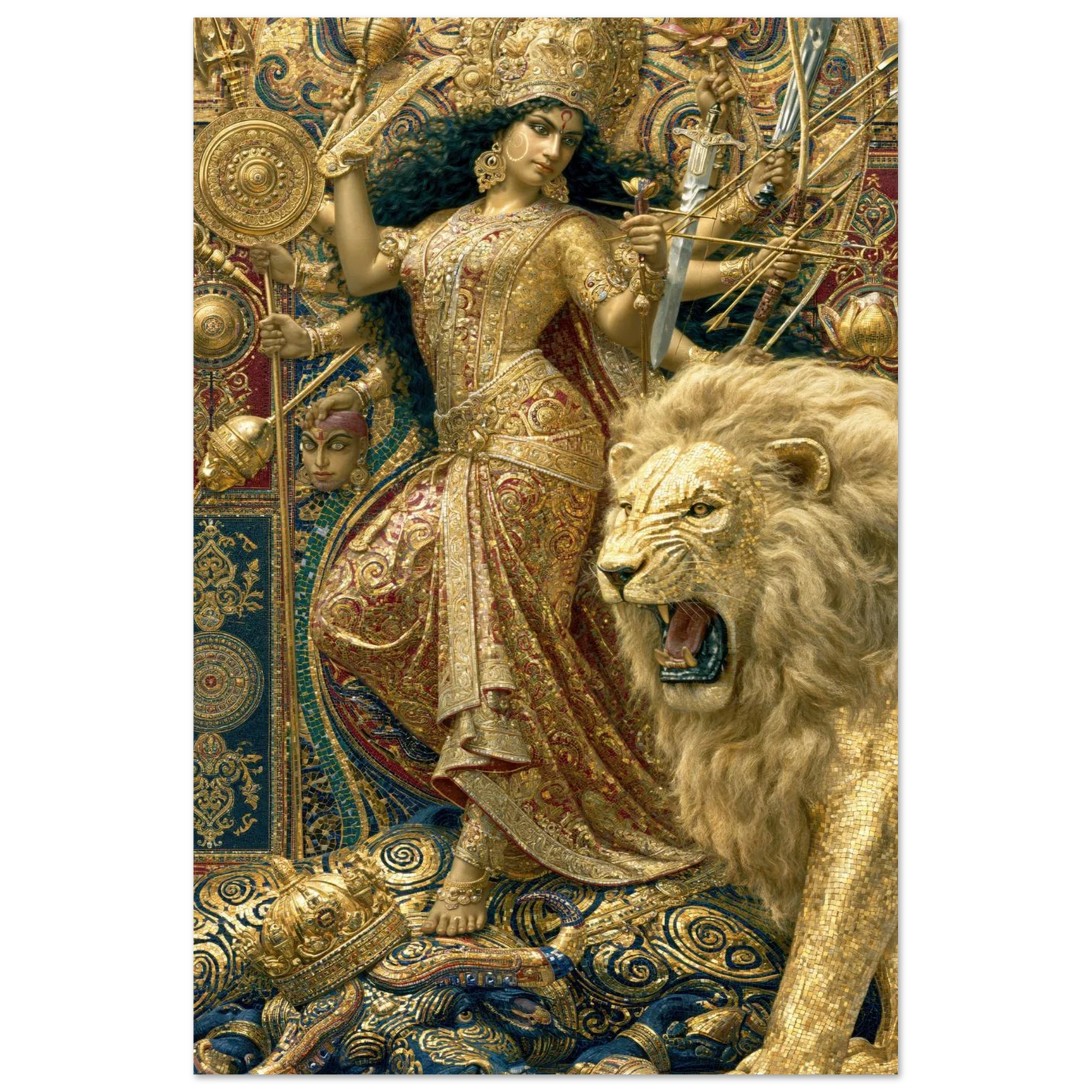 Durga — The Golden Lion's Roar in Tile