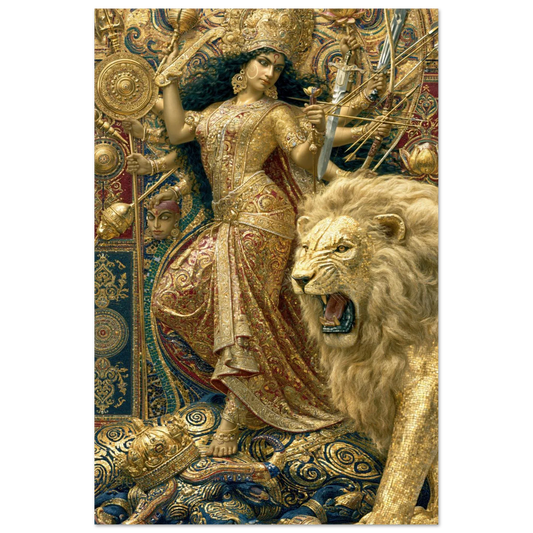 Durga — The Golden Lion's Roar in Tile