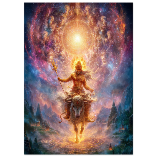 Agni अग्नि — God of Sacred Fire — Aluminium Print — Sacred Hindu Deity Art by Duppy Art