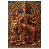 Durga दुर्गा | Queen of the South on Her Lion Throne | Museum Poster