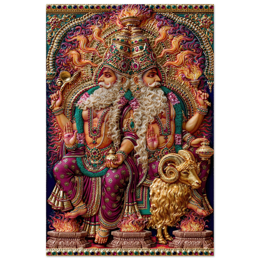 Agni — The Twin-Headed Flame Enthroned