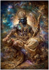 Yama यम | The Judge — Seated in Eternity | Museum Poster