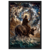 Yama यम | The Buffalo Rider — Lord of the South | Framed Canvas
