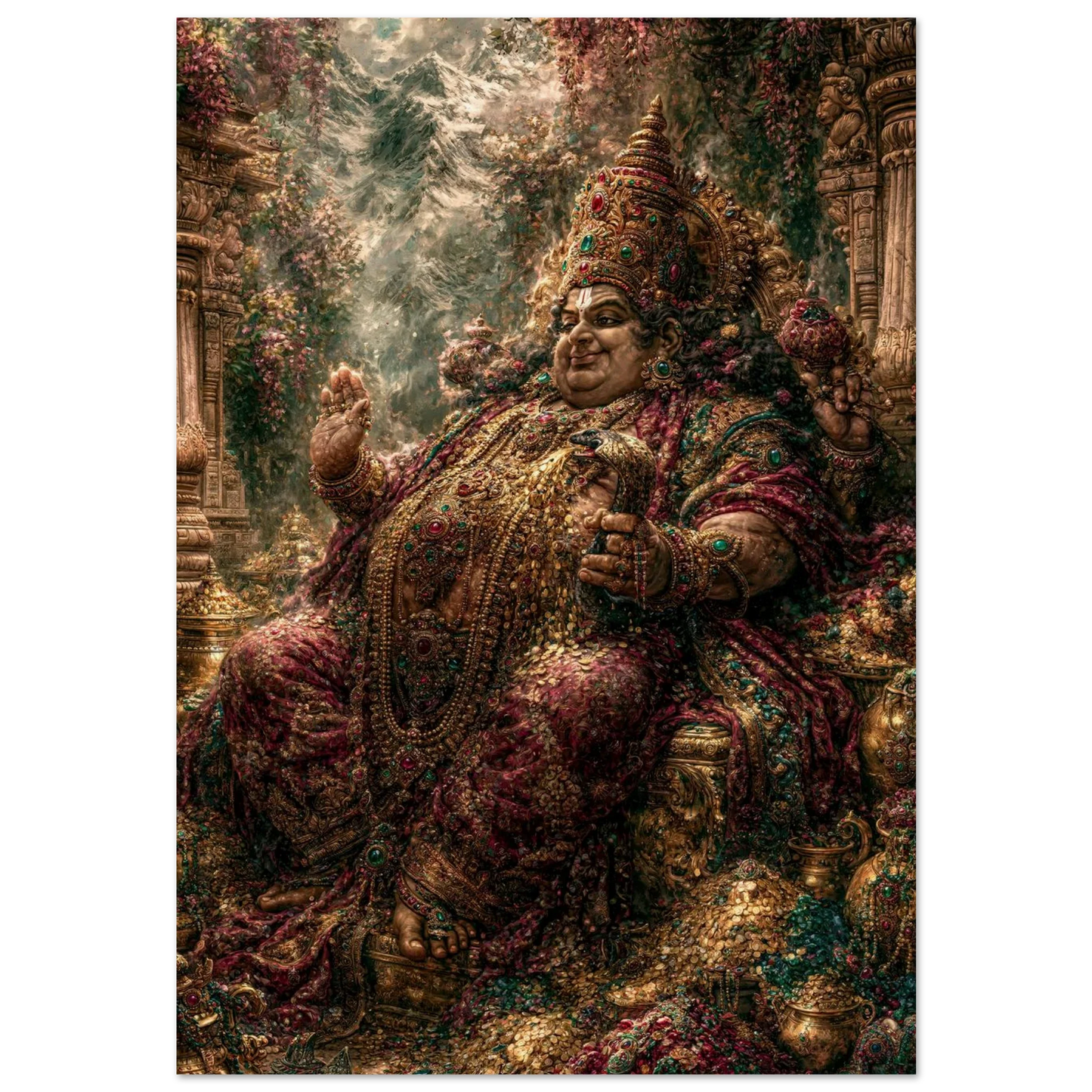 Kubera — Enthroned in the Garden of Plenty
