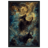 Yama यम | The Buffalo Rider — Pasha of the Storm | Framed Canvas