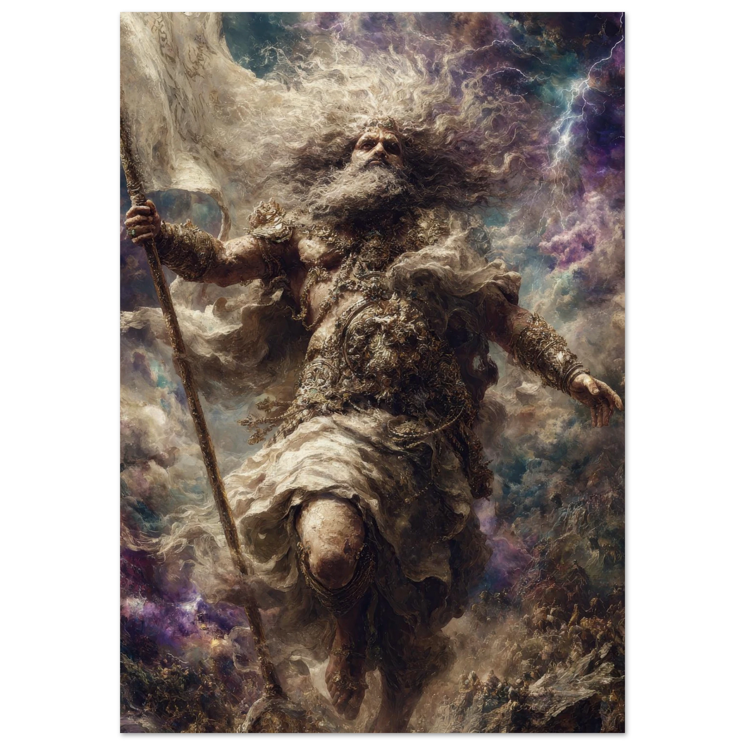 Vayu वायु — The Storm King — Museum Poster — Sacred Hindu Deity Art by Duppy Art