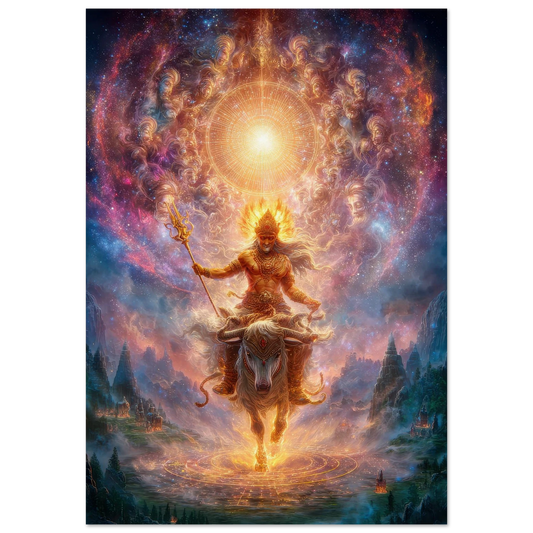 Agni अग्नि — God of Sacred Fire — Museum Poster — Sacred Hindu Deity Art by Duppy Art