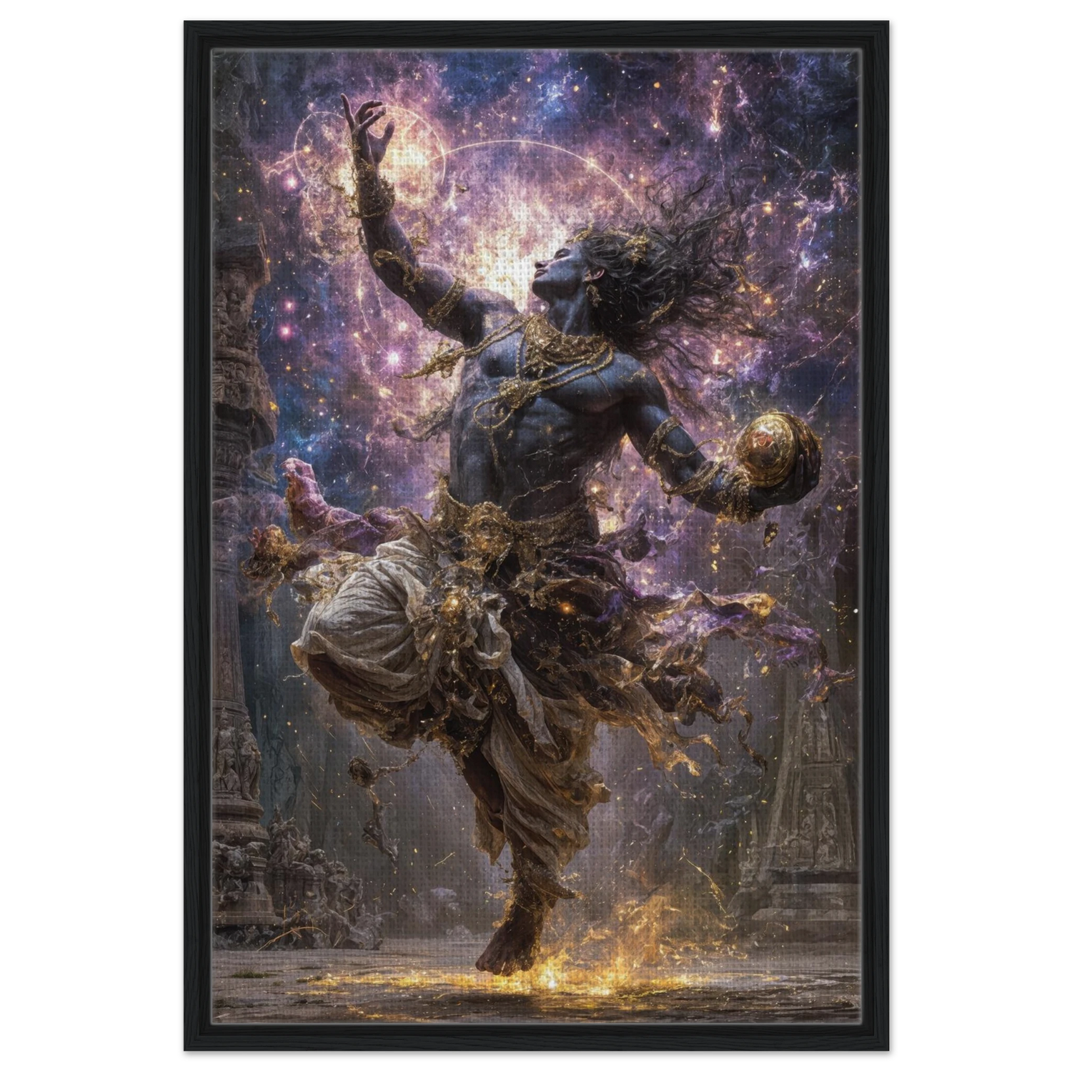 Shiva शिव — The Ascent — Framed Canvas — Sacred Hindu Deity Art by Duppy Art