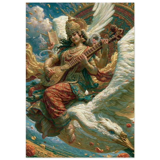 Saraswati — Carried by the Swan