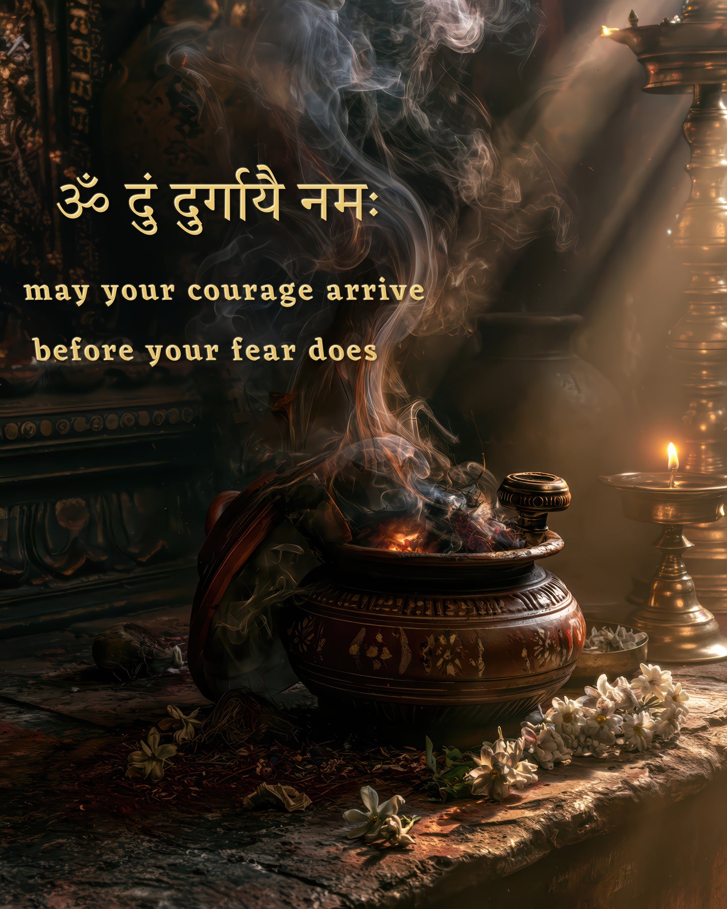 Durga দুর্গা | The Smoke Knows Her Name — Blessing Edition - DuppyArt devotional digital print