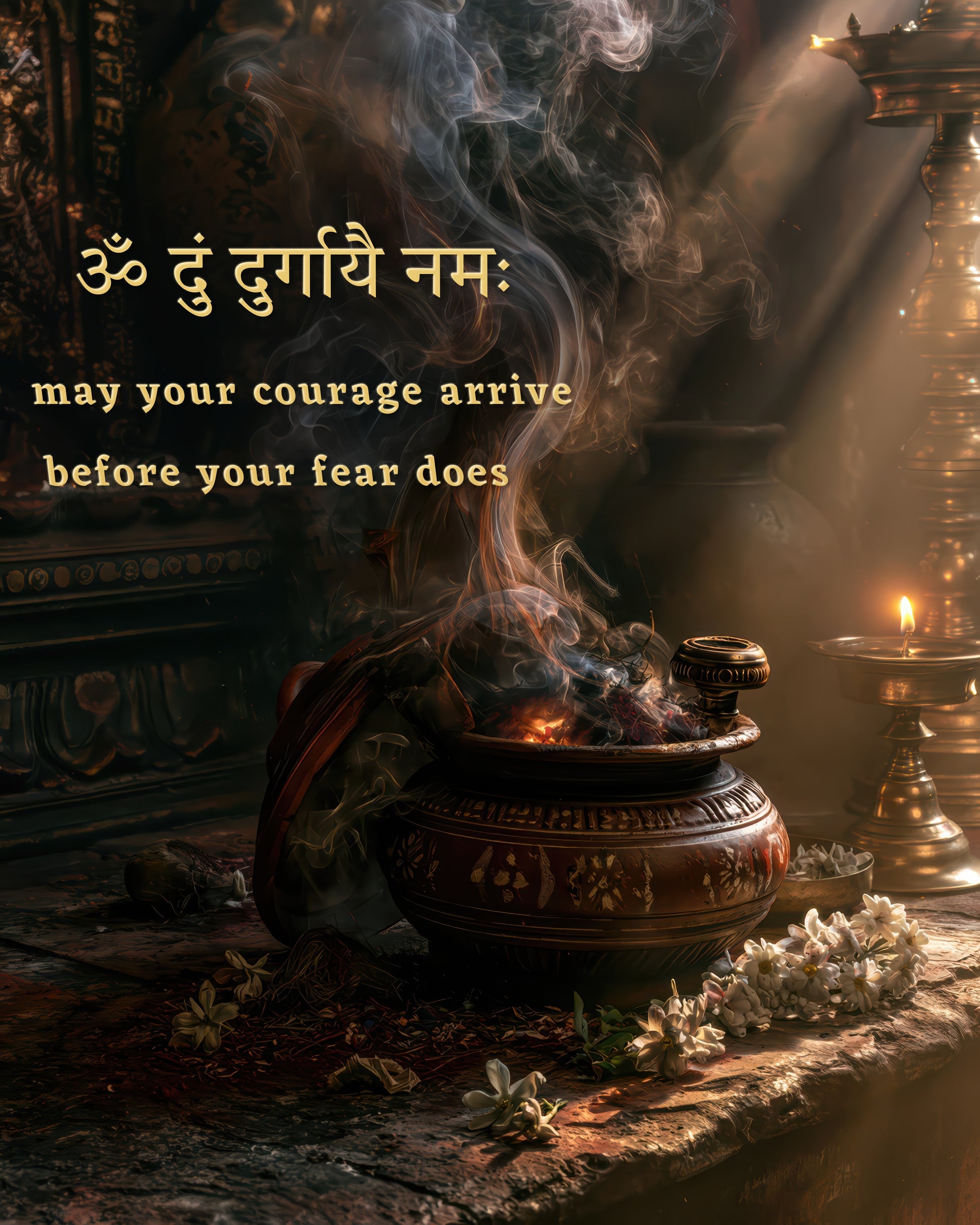 Durga দুর্গা | The Smoke Knows Her Name — Blessing Edition - DuppyArt devotional digital print