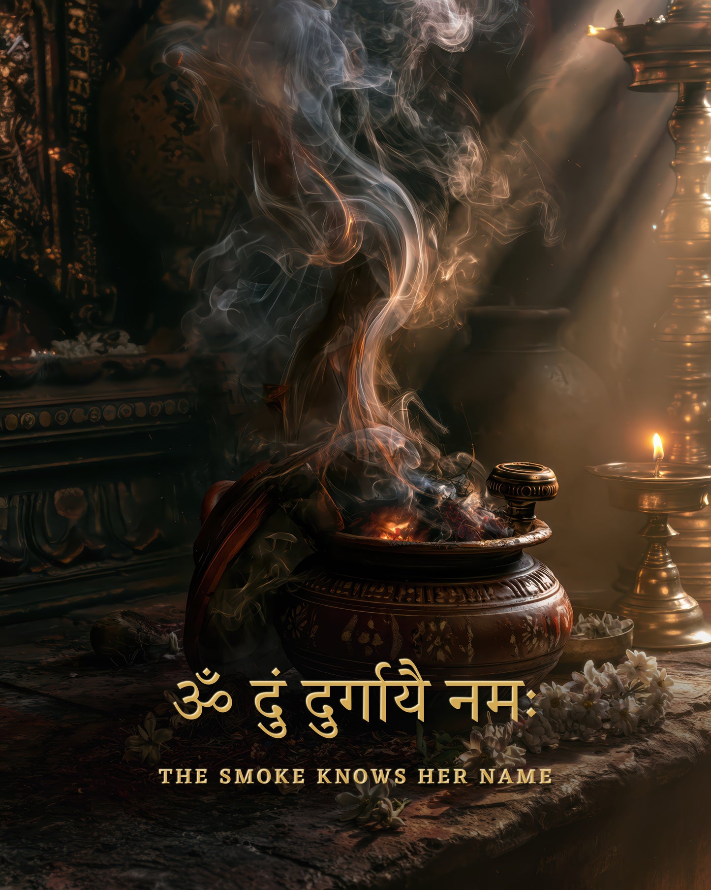 Durga দুর্গা | The Smoke Knows Her Name - DuppyArt devotional digital print