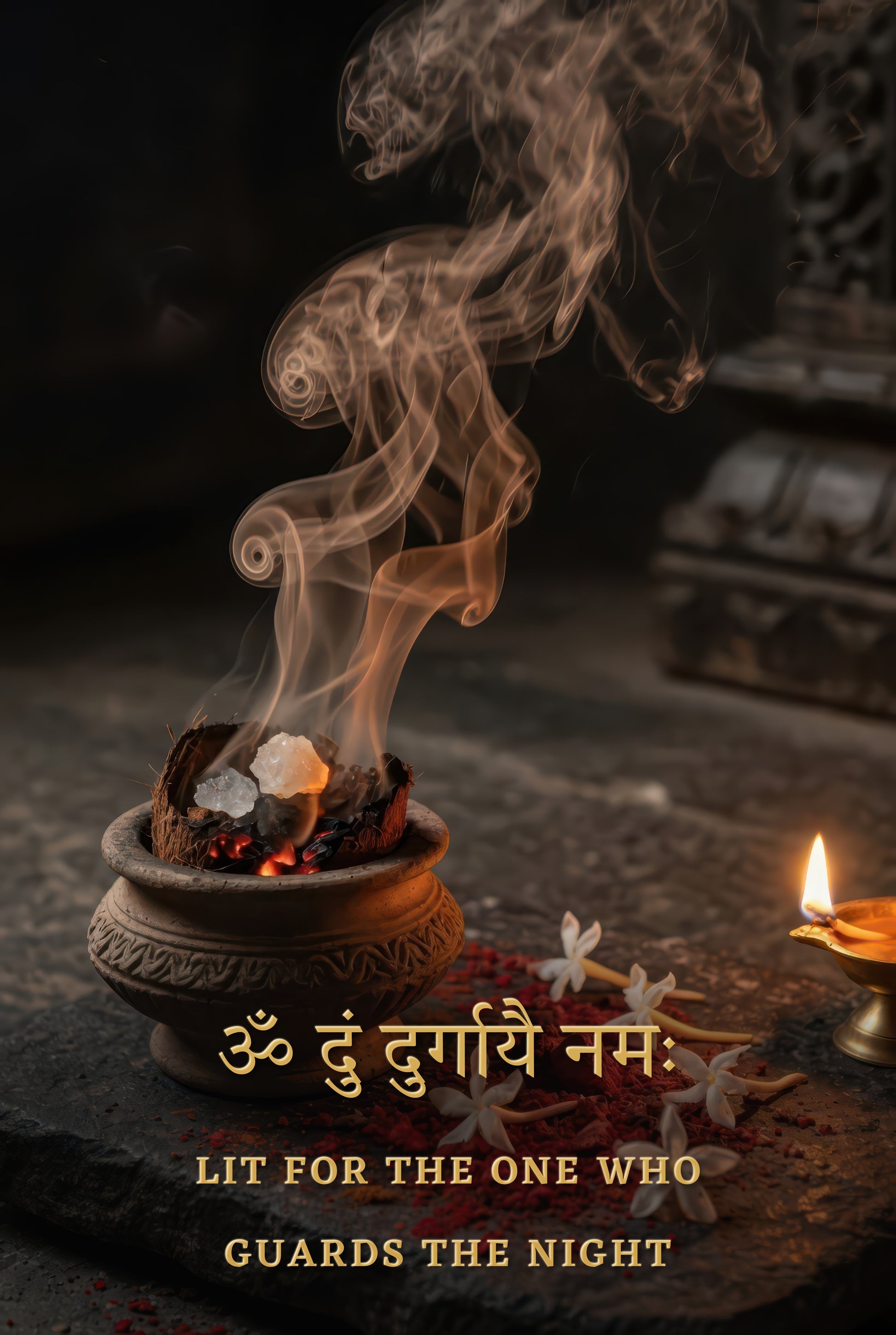 Durga দুর্গা | Lit for the One Who Guards the Night - DuppyArt devotional digital print