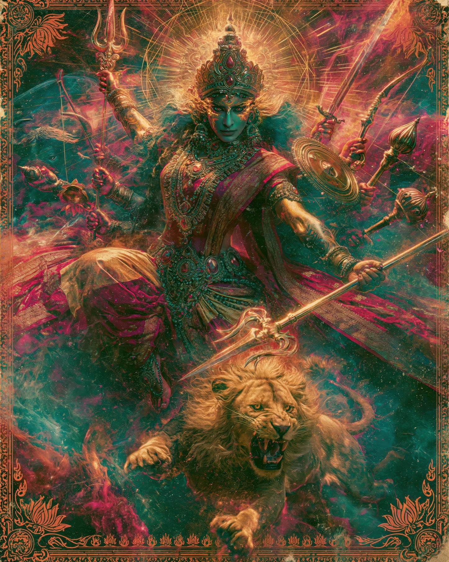 Durga दुर्गा | Mother of the Nine Nights - DuppyArt devotional digital print