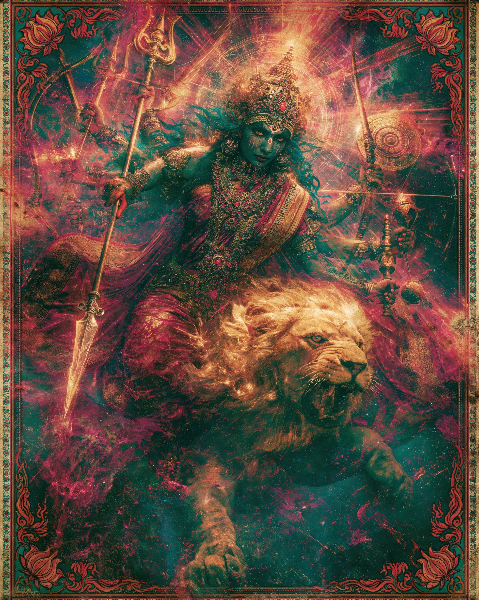 Durga दुर्गा | The Battle Turns - DuppyArt devotional digital print