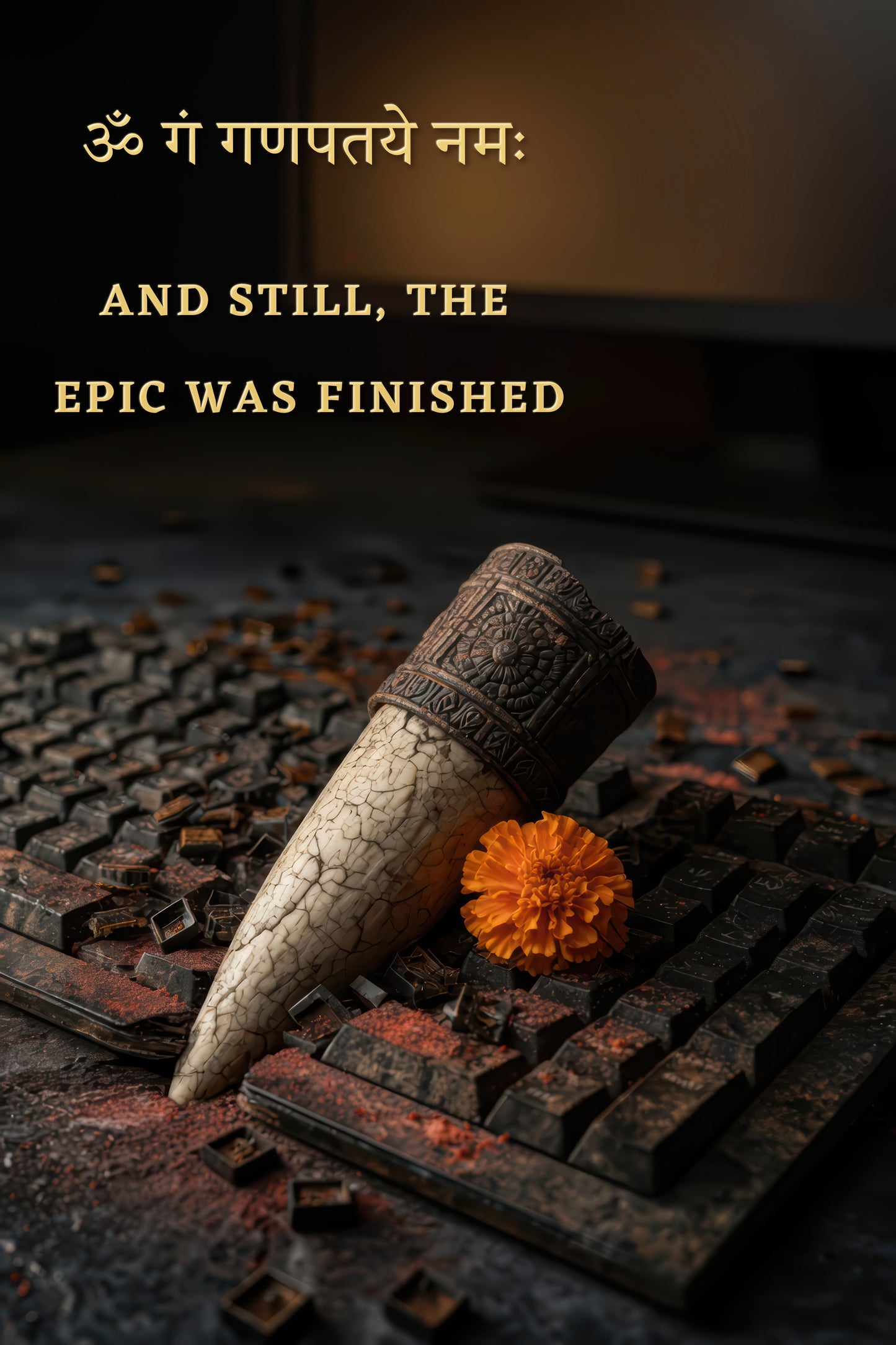 Ganesh गणेश | And Still, the Epic Was Finished - DuppyArt devotional digital print