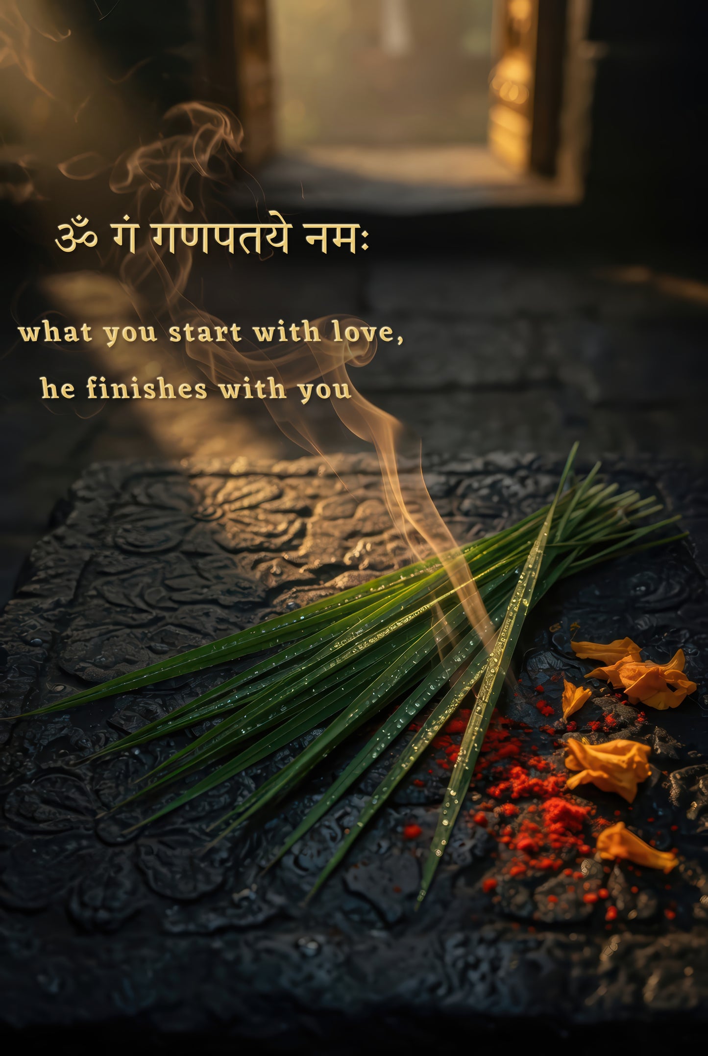 Ganesh गणेश | The Humblest Offering — Blessing Edition - DuppyArt devotional digital print