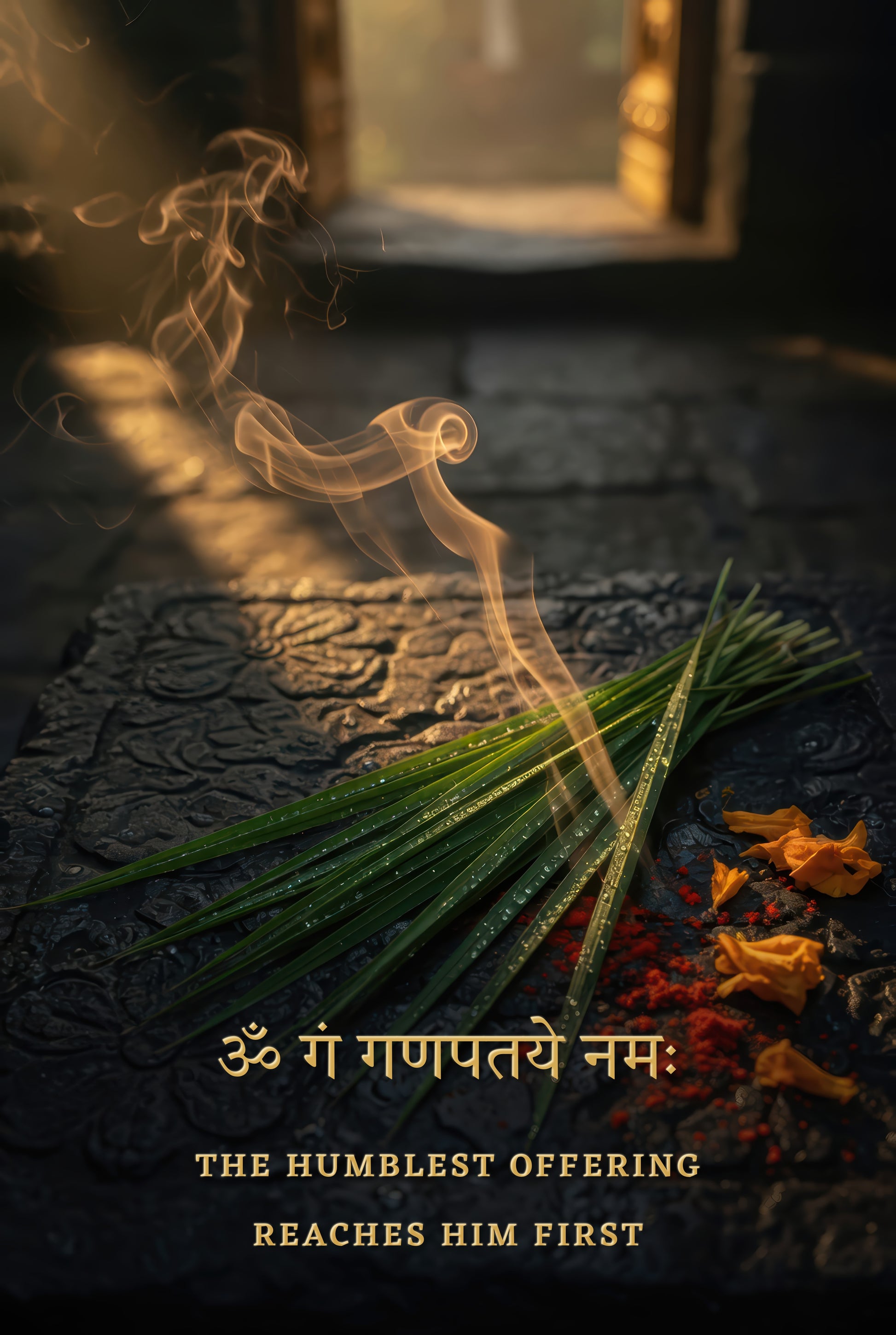 Ganesh गणेश | The Humblest Offering - DuppyArt devotional digital print