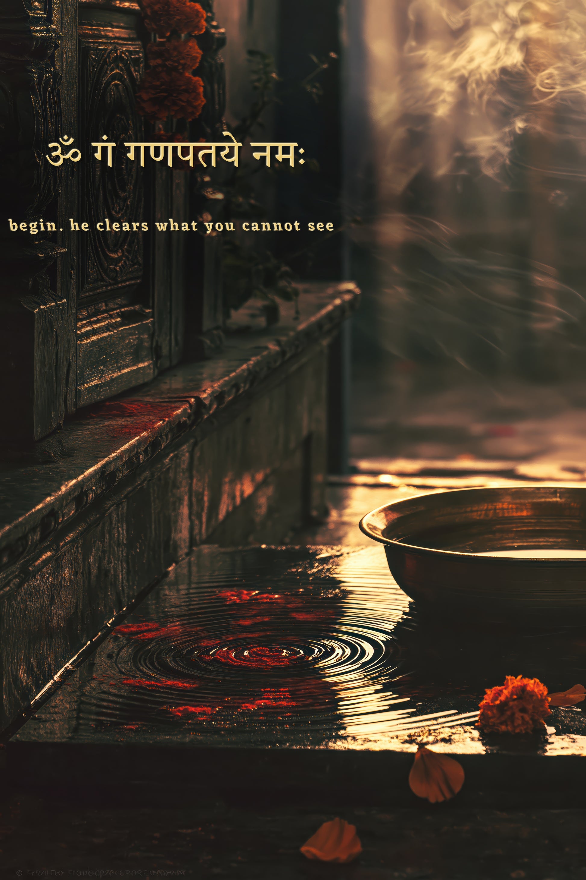 Ganesh गणेश | Where the Red Is Scattered — Blessing Edition - DuppyArt devotional digital print