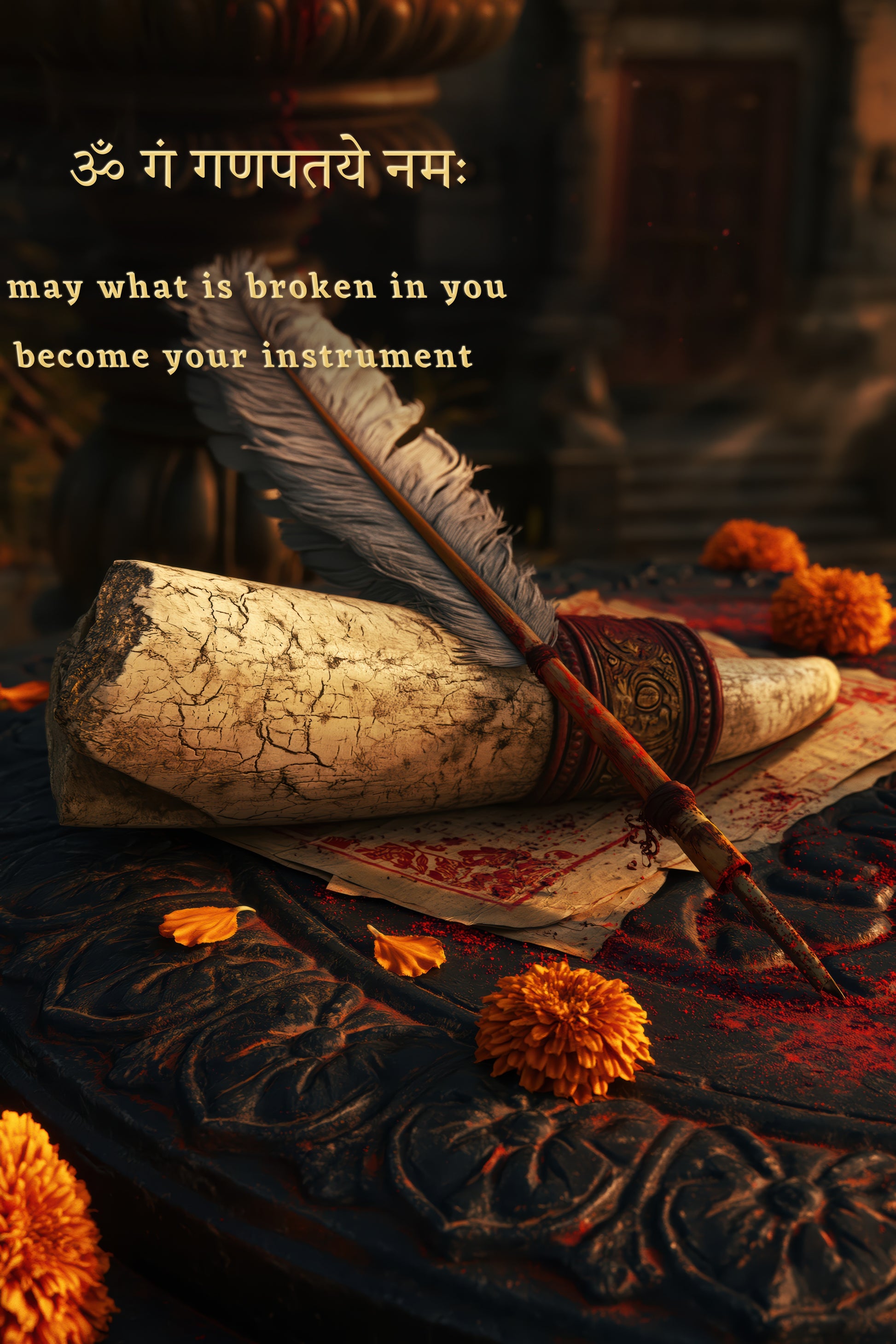Ganesh गणेश | The Pen That Was Broken — Blessing Edition - DuppyArt devotional digital print