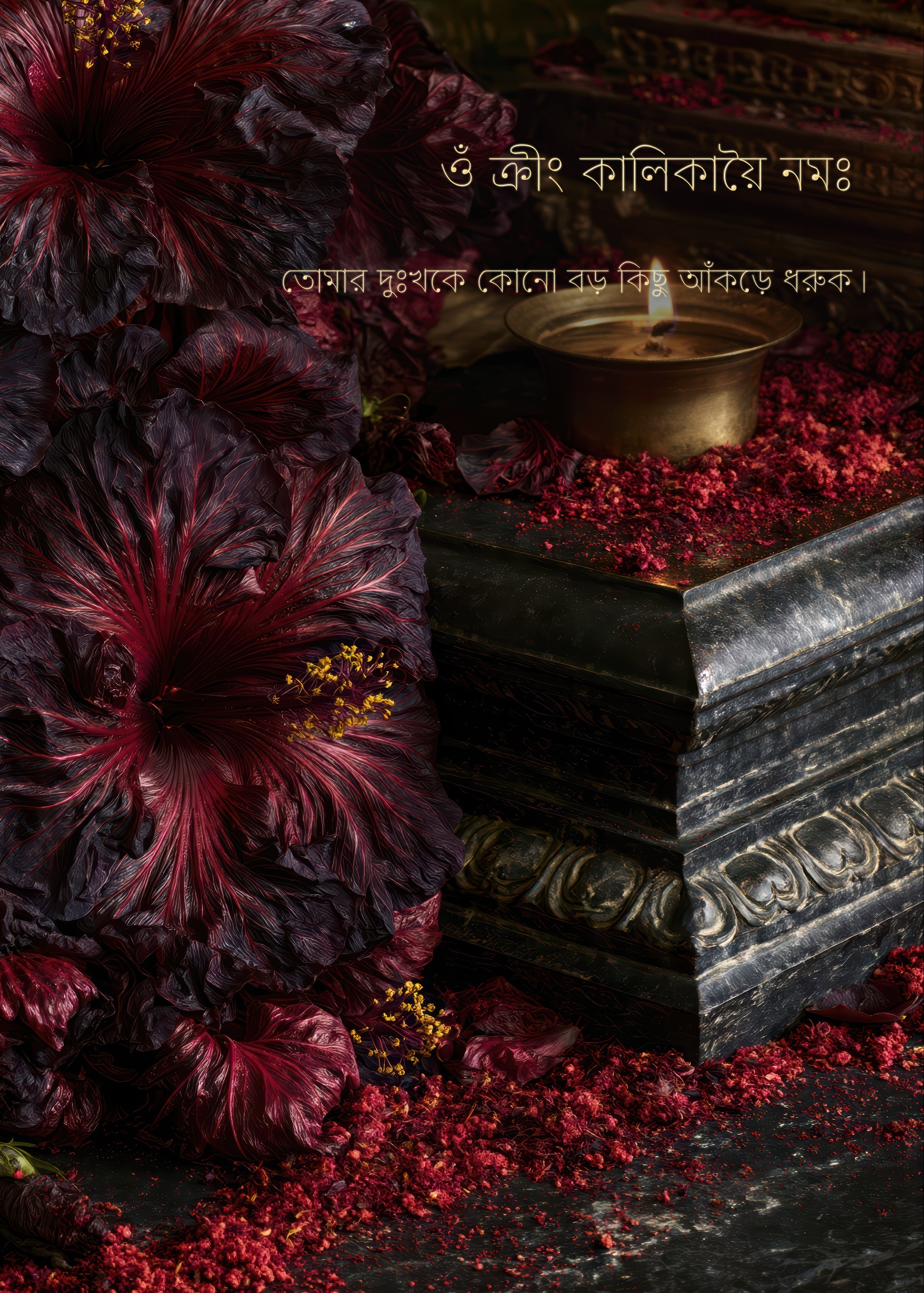 Kali কালী | A Hundred Crimson Prayers — Bangla Edition - DuppyArt devotional digital print