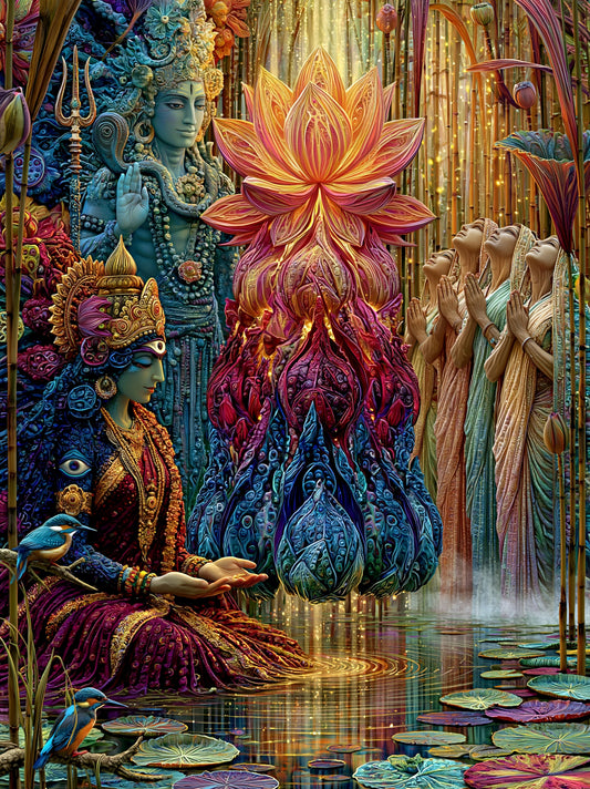 Kartikeya कार्तिकेय | Sparks of the Third Eye — The Divine Birth - DuppyArt devotional digital print