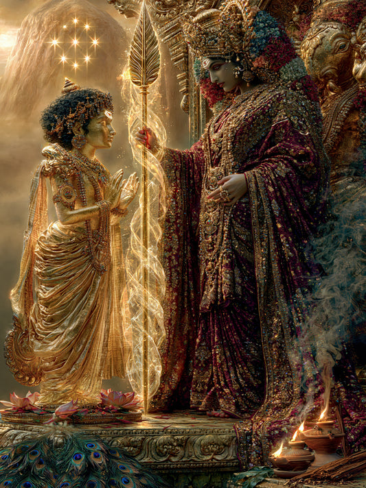 Kartikeya कार्तिकेय | The Vel from Mother's Hand - DuppyArt devotional digital print