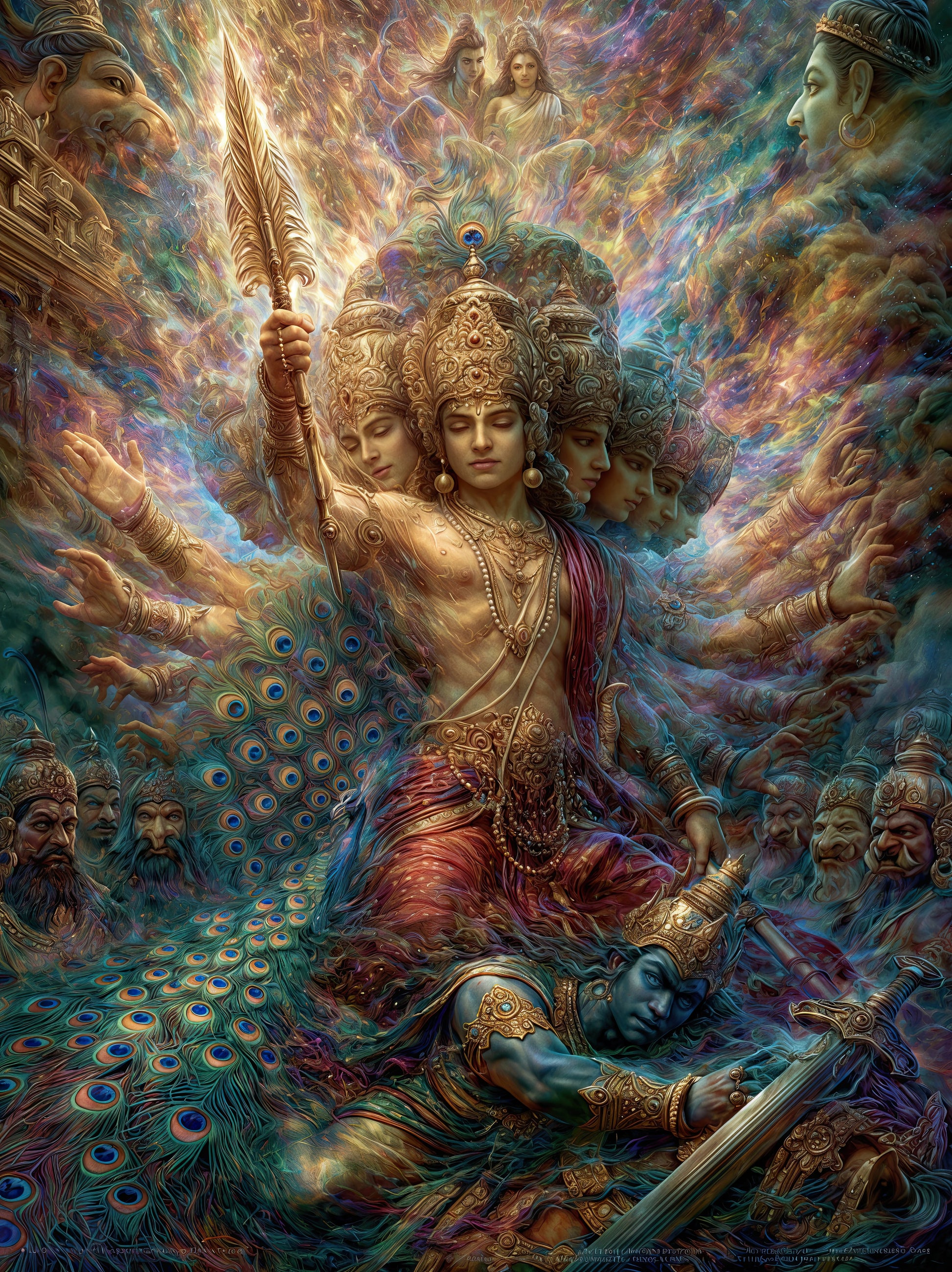 Kartikeya कार्तिकेय | Tarakasura-Vadha — The Demon Falls - DuppyArt devotional digital print