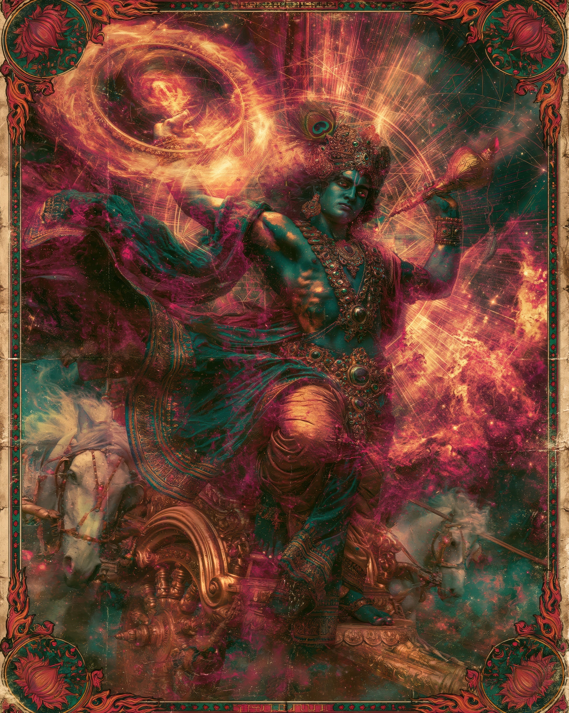 Krishna कृष्ण | When the Discus Rose - DuppyArt devotional digital print
